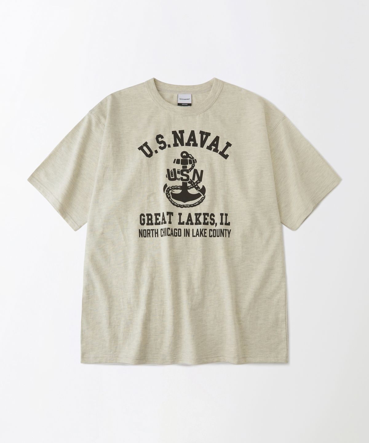 아웃스탠딩(OUTSTANDING) MIL SERIES TEE(U.S.NAVAL)_1%OATMEAL