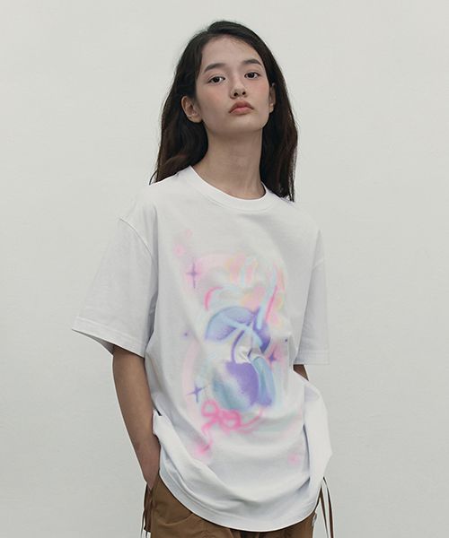 さらに100円引き◆KIRSH◆CHERRY BLUR GRAPHIC T-SHIRT さらに100円引き◇KIRSH◇CHERRY BLUR GRAPHIC T-SHIRT (KIRSH/T