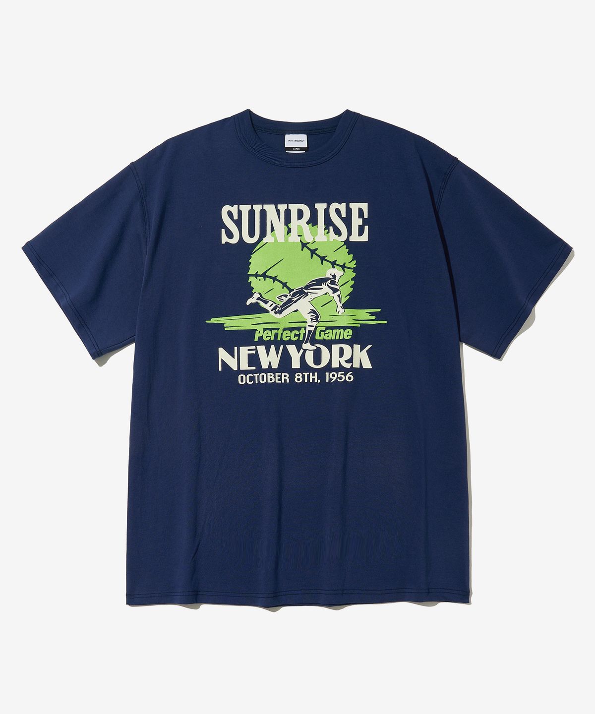 아웃스탠딩(OUTSTANDING) V.S.C TEE(SUNRISE NEW YORK)_LIGHT NAVY