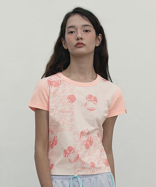 Tシャツ・カットソー KIRSH Bouquet Girl Graphic T-Shirt Ivory ☆2024SS新作☆KIRSH☆BOUQUET GIRL GRAPHIC T-SHIRT (KIRSH/T