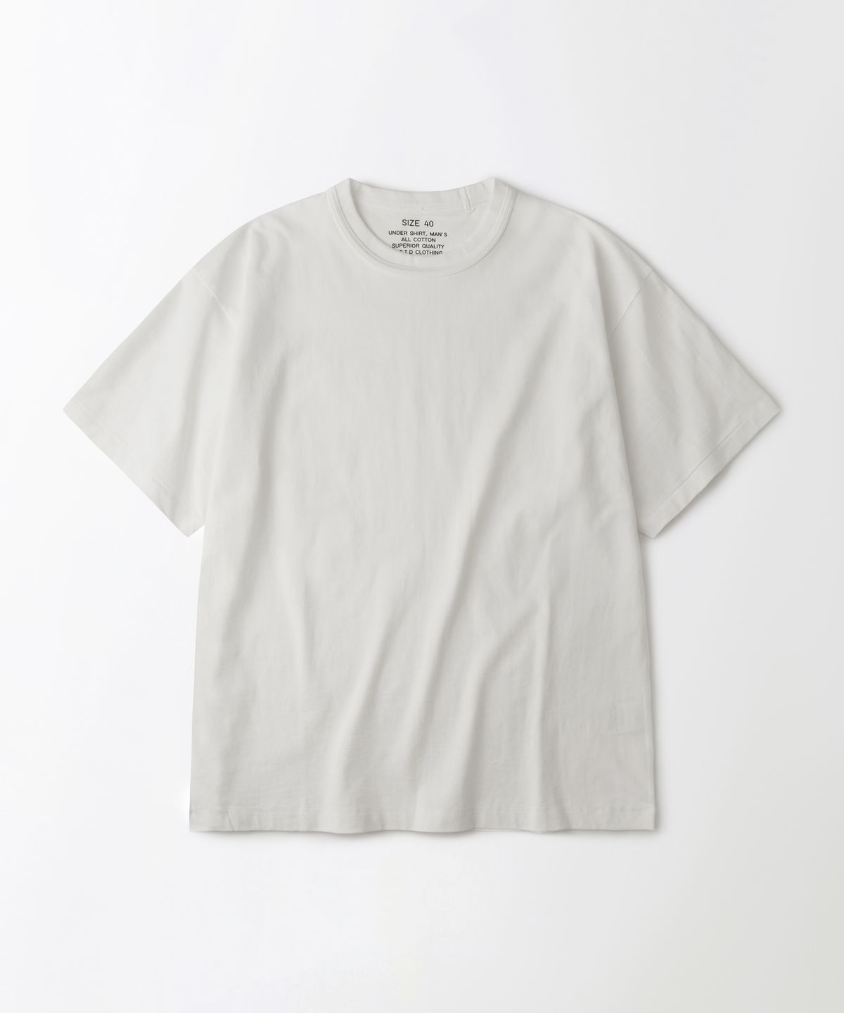 아웃스탠딩(OUTSTANDING) BASIC CREW NECK T-SHIRT_OFF WHITE