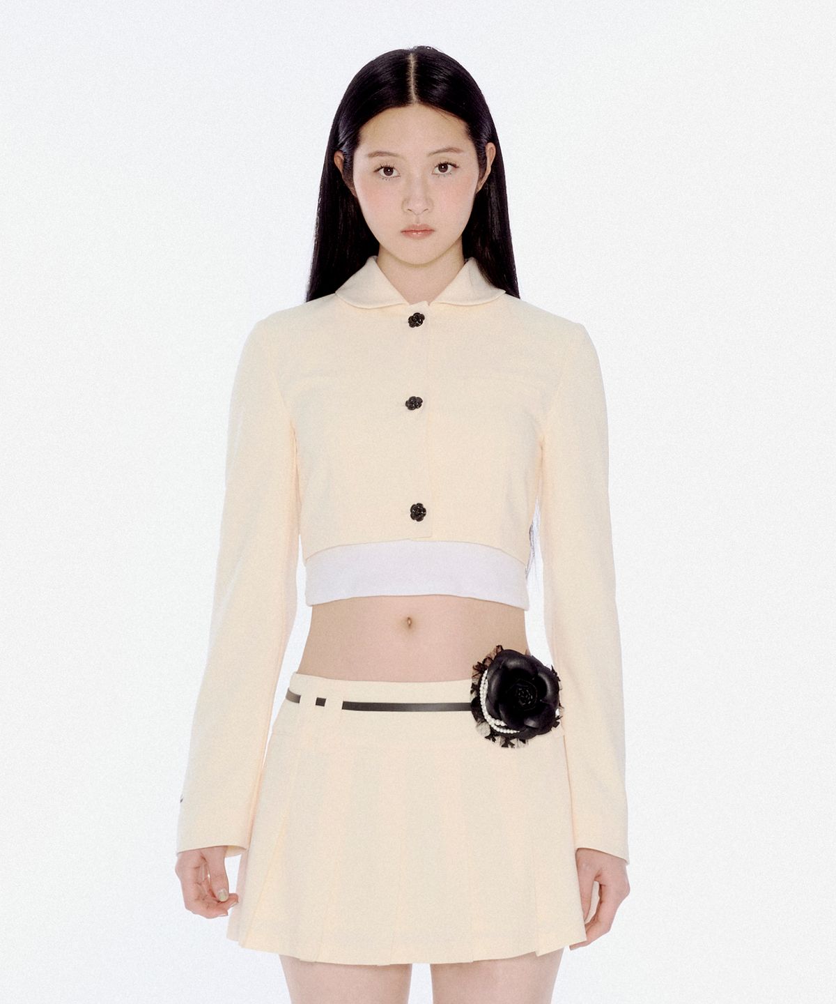유희(YOUHEE) CROP JACKET CREAM