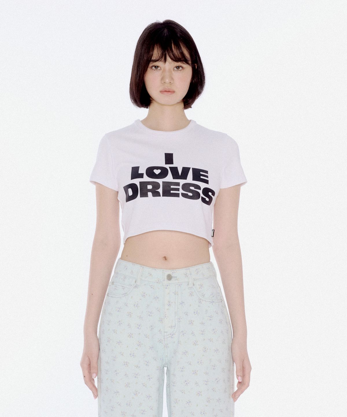 유희(YOUHEE) LOVE DRESS LETTERING T-SHIRTS WHITE