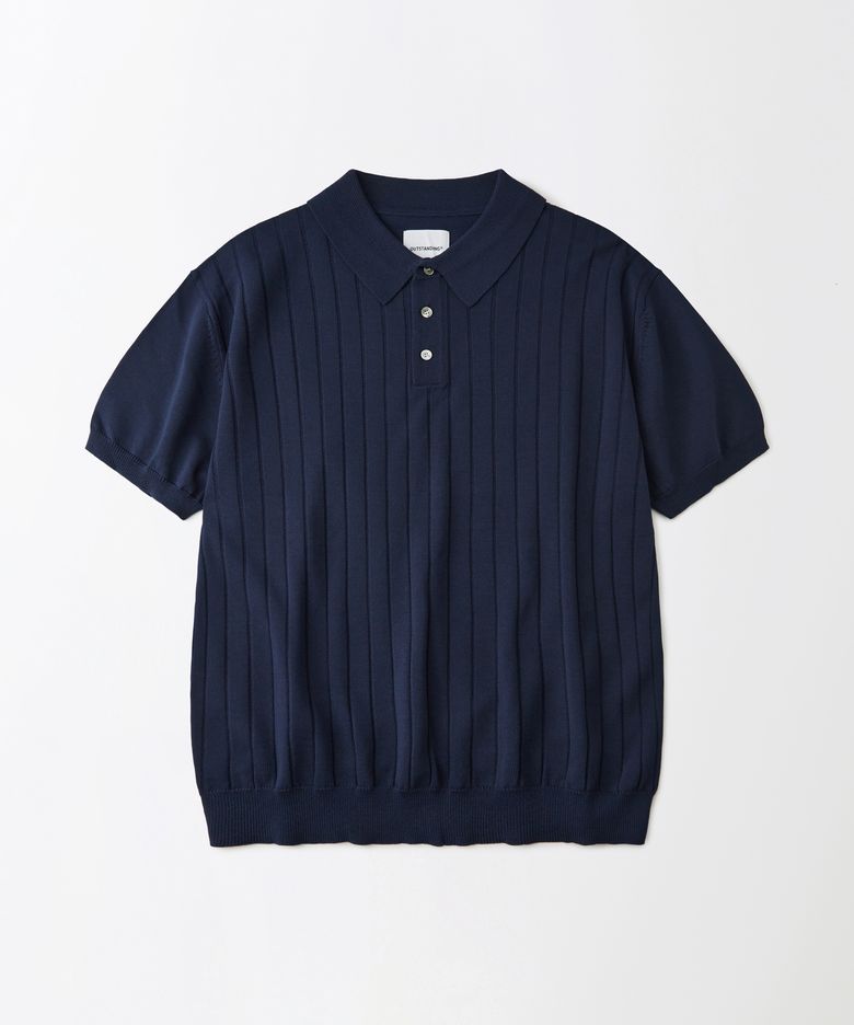 HS STRIPE KNIT COLLAR SHIRT_NAVY