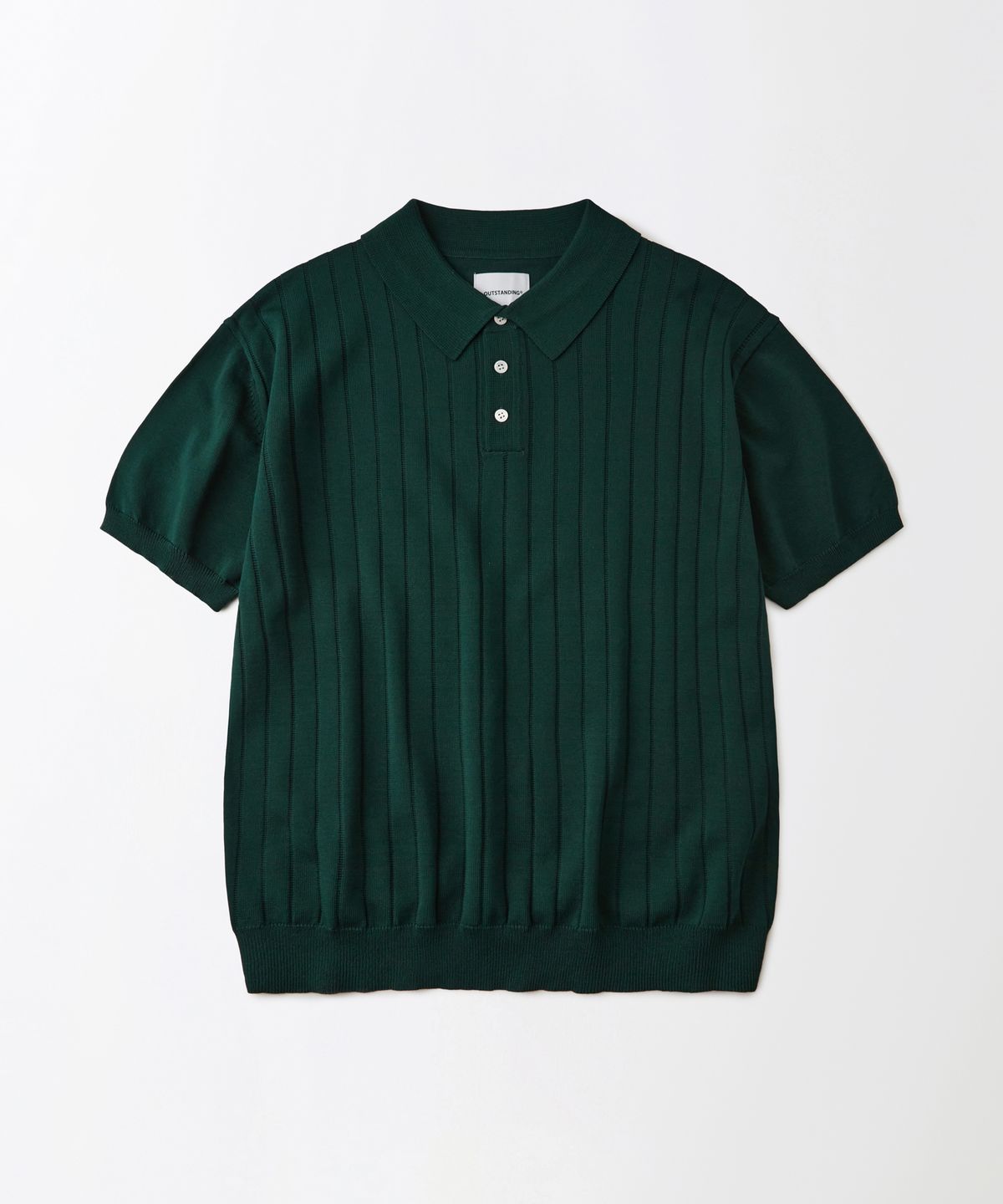 아웃스탠딩(OUTSTANDING) HS STRIPE KNIT COLLAR SHIRT_GREEN