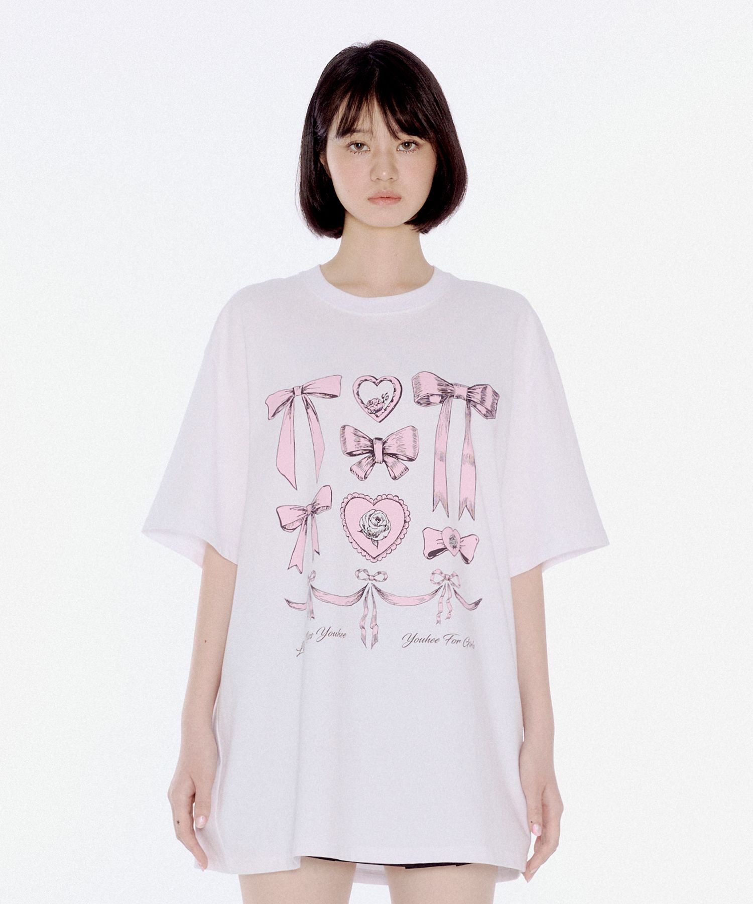[YOUHEE] RIBBON GRAPHIC T-SHIRTS WHITE ★新商品★ MUSINSA公式 | YOUHEE RIBBON GRAPHIC T-SHIRTS WHITE
