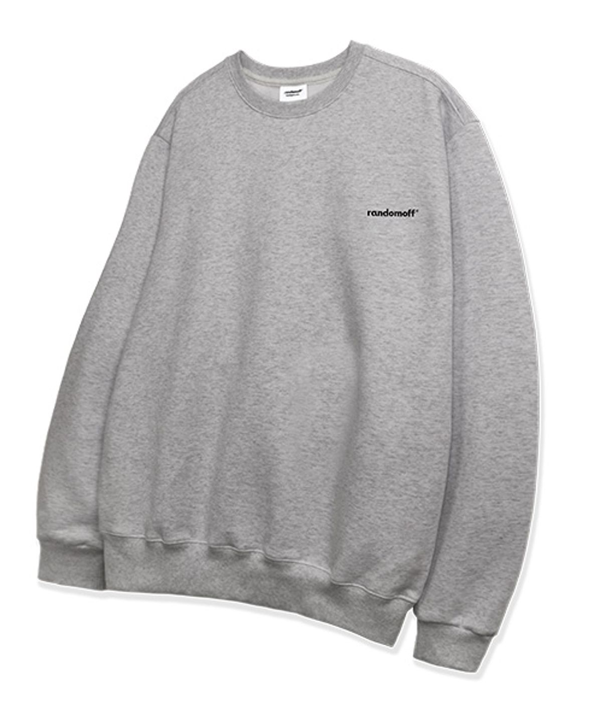 랜덤오프(RANDOMOFF) BASIC LOGO MINI 맨투맨 [그레이]