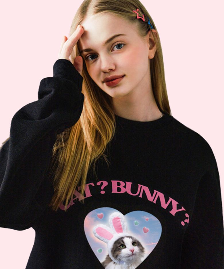 CAT&BUNNY 맨투맨 [블랙]