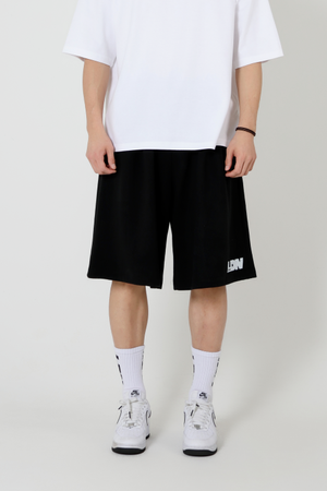 와이드 원턱 버뮤다 팬츠 [블랙]