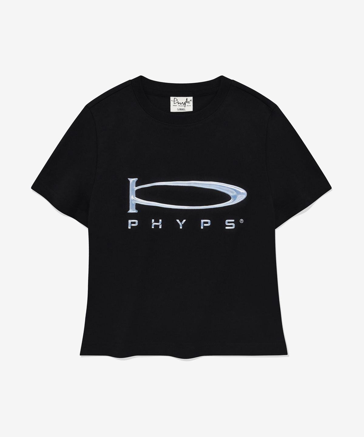 피지컬 디파트먼트(PHYSICAL DEPARTMENT) 우먼즈 3D-ACTIVE 메탈 슬림핏 숏슬리브 블랙