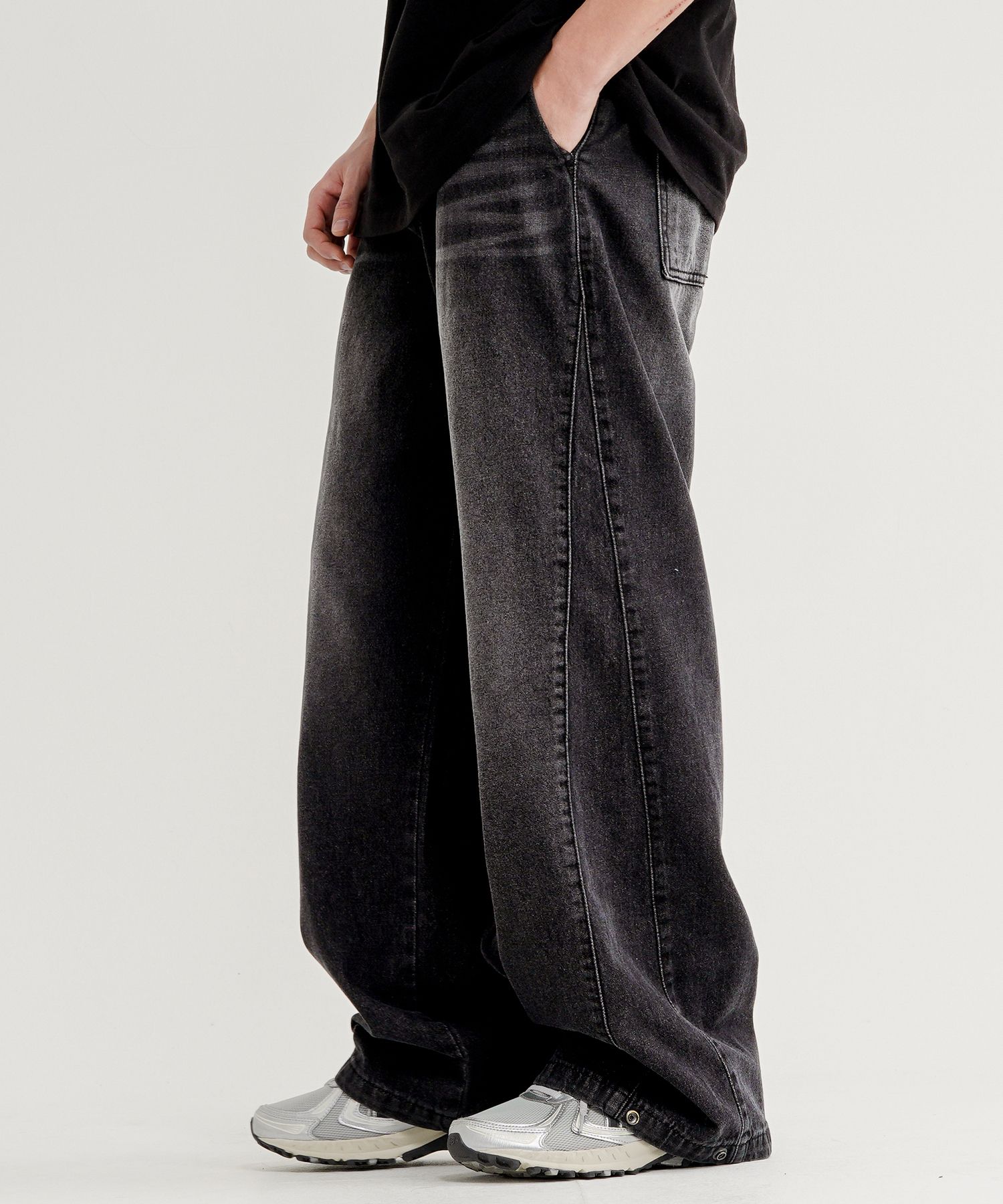 【WV PROJECT】24SS★ Traction Snap Denim Pants MUSINSA | WVPROJECT Traction Snap Denim Pants Black JNLP7709