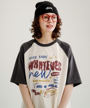 썸띵 레글런 반팔티셔츠 크림그레이 MJST7708