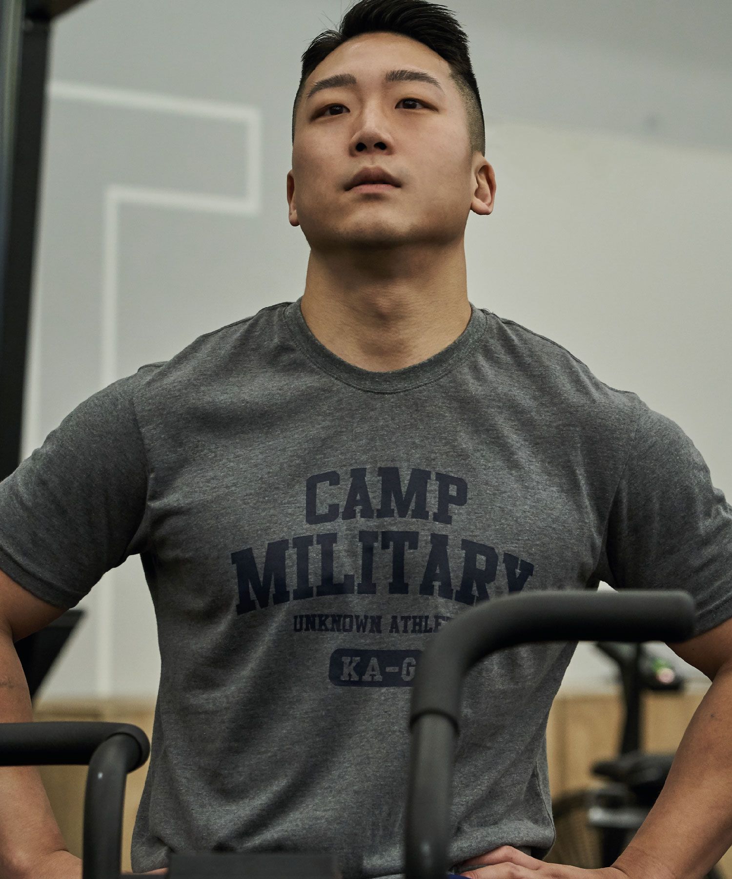 MUSINSA KHAKI GRADO Camp Military Muscle Fit Short Sleeve T