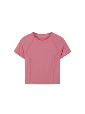 여성) 에센셜 크롭 반팔 티_MBE5TS2203