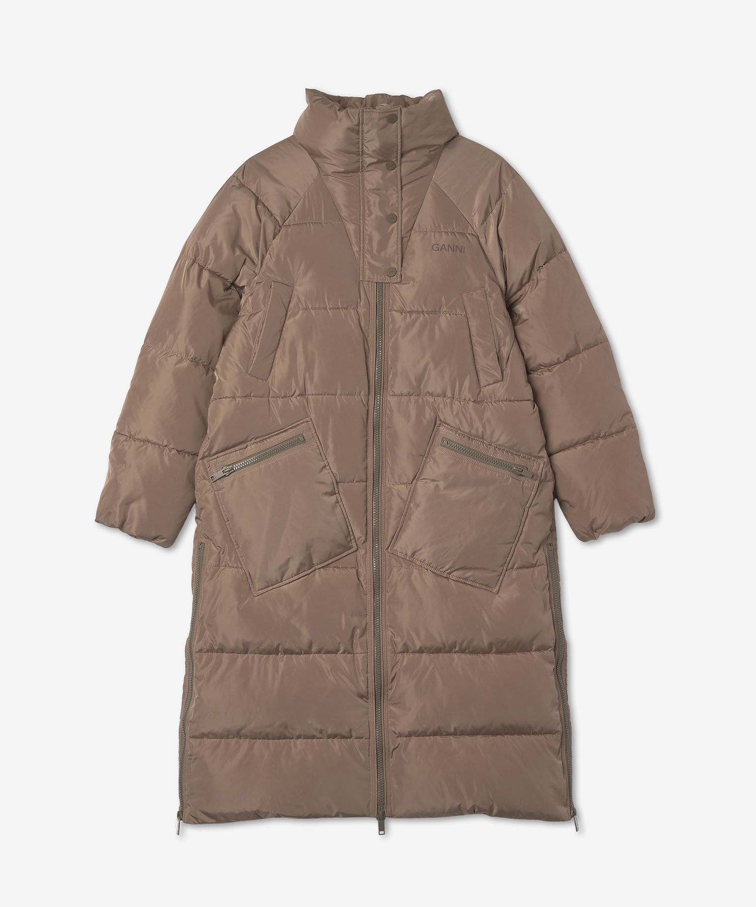 ★Ganni★ Tech Puffer Oversized Padded Fossil F7277189 MUSINSA | GANNI Tech puffer Oversize padded coat - Parcel