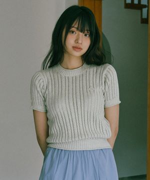 W CROCHET HALF KNIT [4 COLOR]