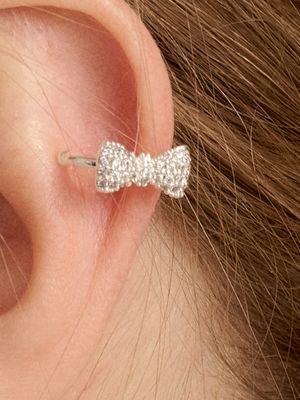 [Ie379]Crystal Petit Silver Earcuff