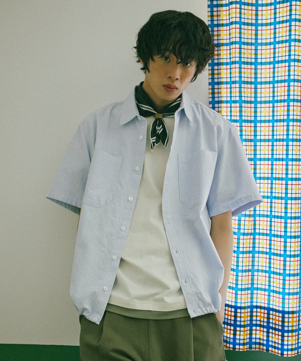 꼬모니노즈(COMONINOZ) OVER FIT STRING SHIRTS [4 COLOR]