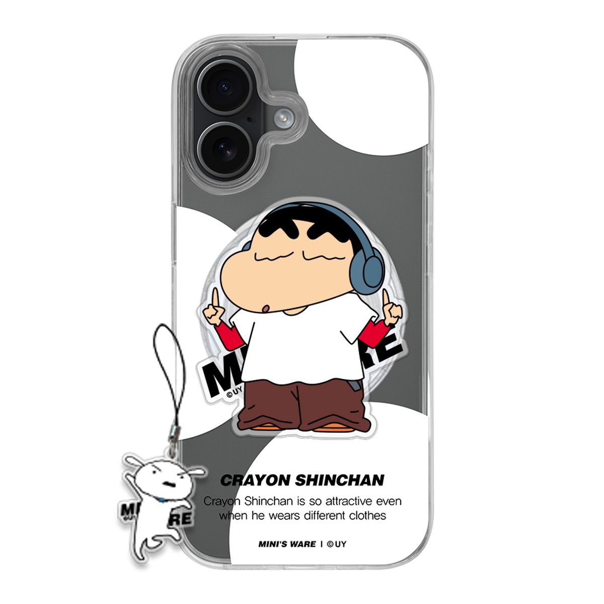 미니스웨어(MINI'S WARE) [아이폰17추가] Crayon Shin-Chan Better in Color Magsafe Jellyhard Case+Tok+Keyring_White