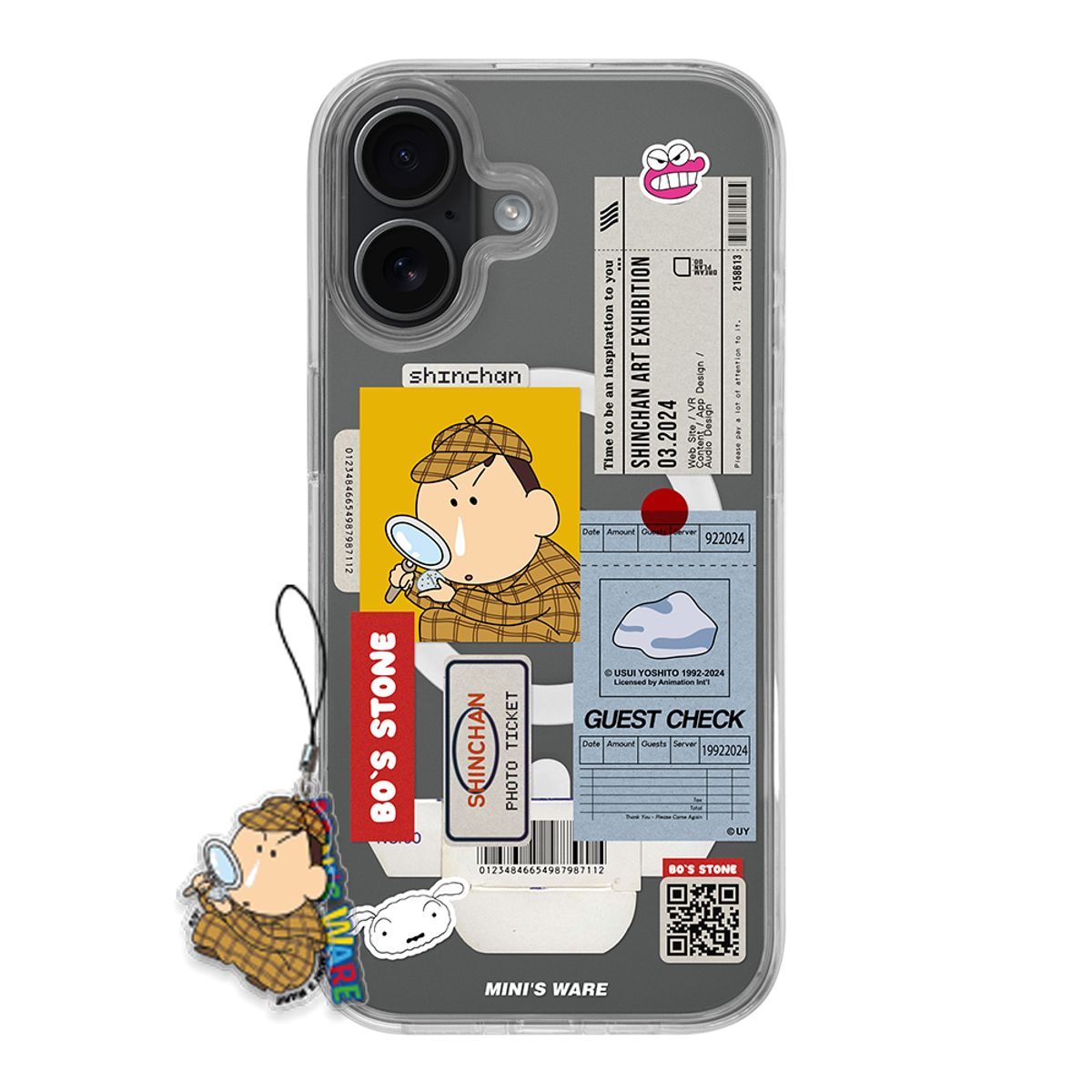 미니스웨어(MINI'S WARE) [아이폰17추가] Crayon Shin-Chan Sticker Collage Magsafe Case_Detective
