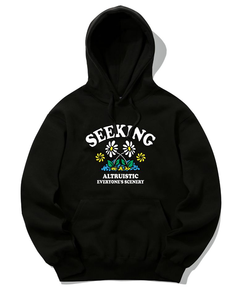 SEEKING DAISY GRAPHIC 후드티 - 블랙