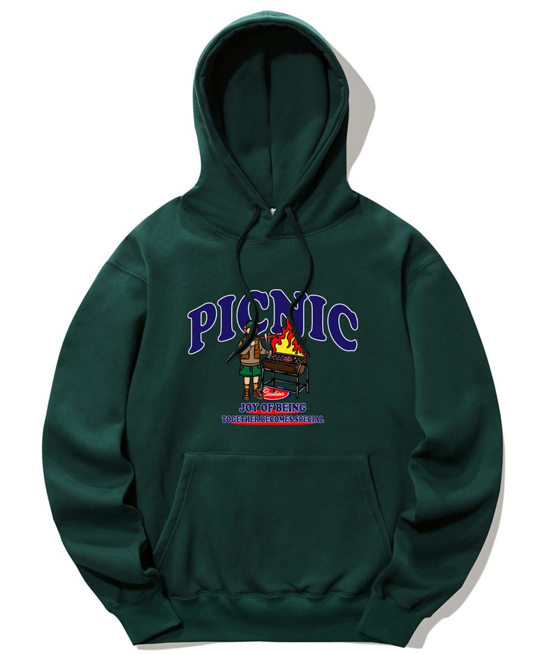 PICNIC BARBEQUE GRAPHIC 후드티 - 그린