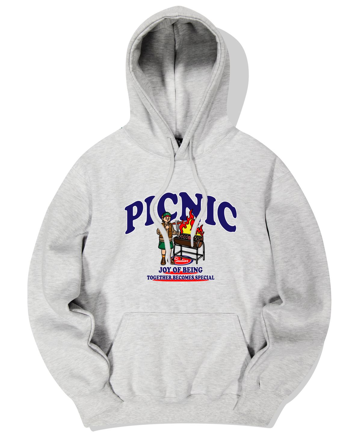트립션(TRIPSHION) PICNIC BARBEQUE GRAPHIC 후드티 - 화이트