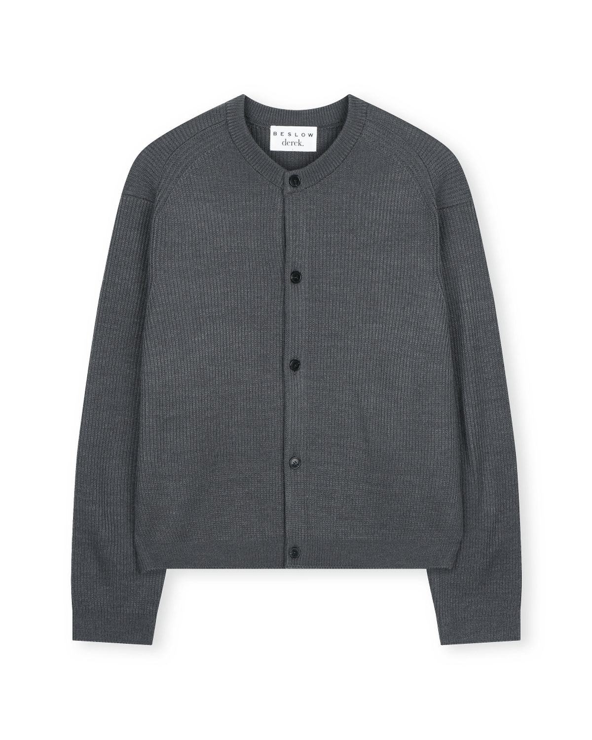 비슬로우(BESLOW) [비슬로우X데릭]CREW NECK SHORT CARDIGAN CHARCOAL