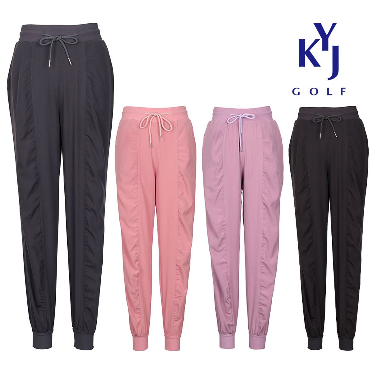 김영주 골프(KIM YOUNG JOO GOLF) 여름 경량 샤링 골프웨어 슬림 여성 조거팬츠 KOMLSL62