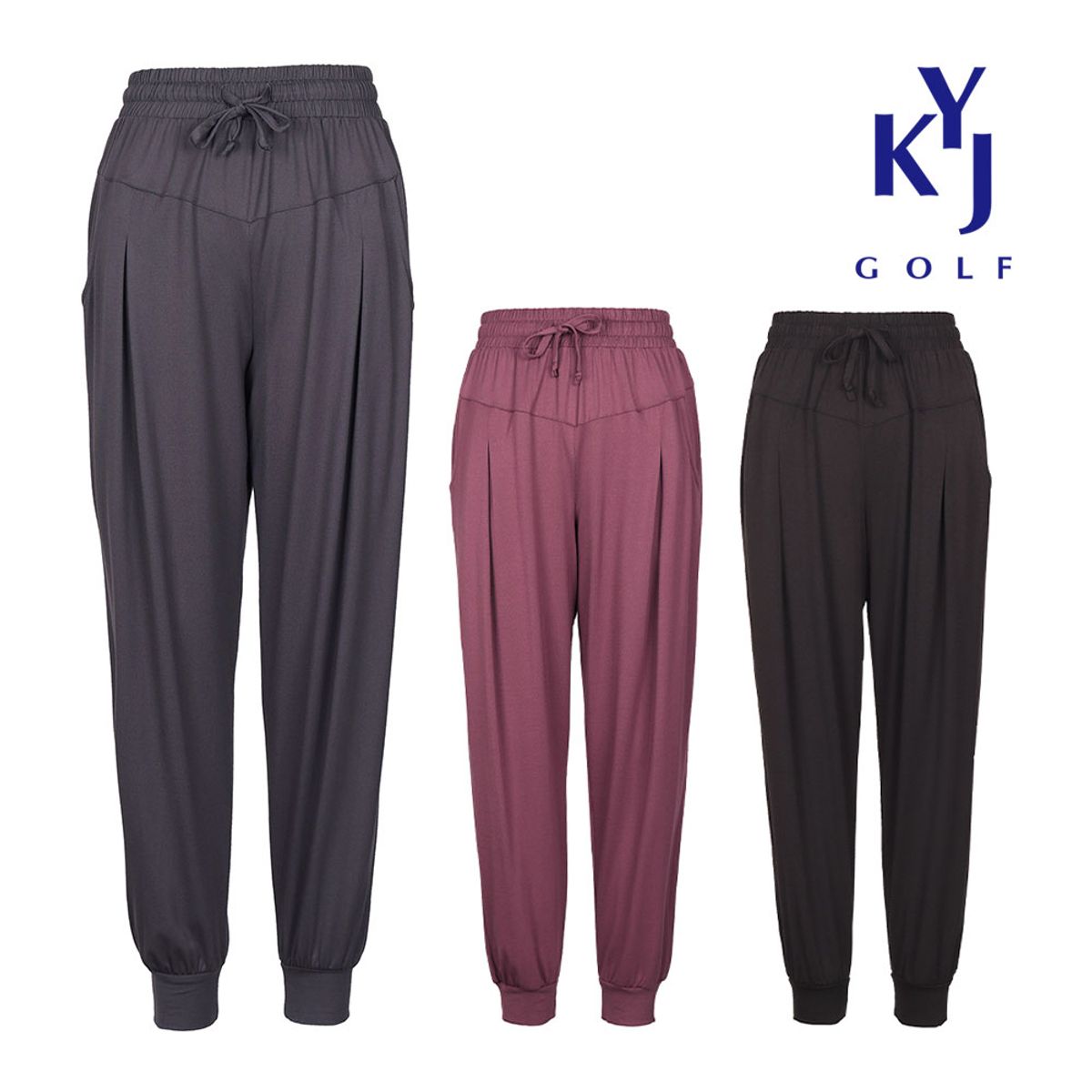 김영주 골프(KIM YOUNG JOO GOLF) 여름 가벼운 라이트핏 데일리 골프웨어 여성 조거팬츠 KOMLSL63