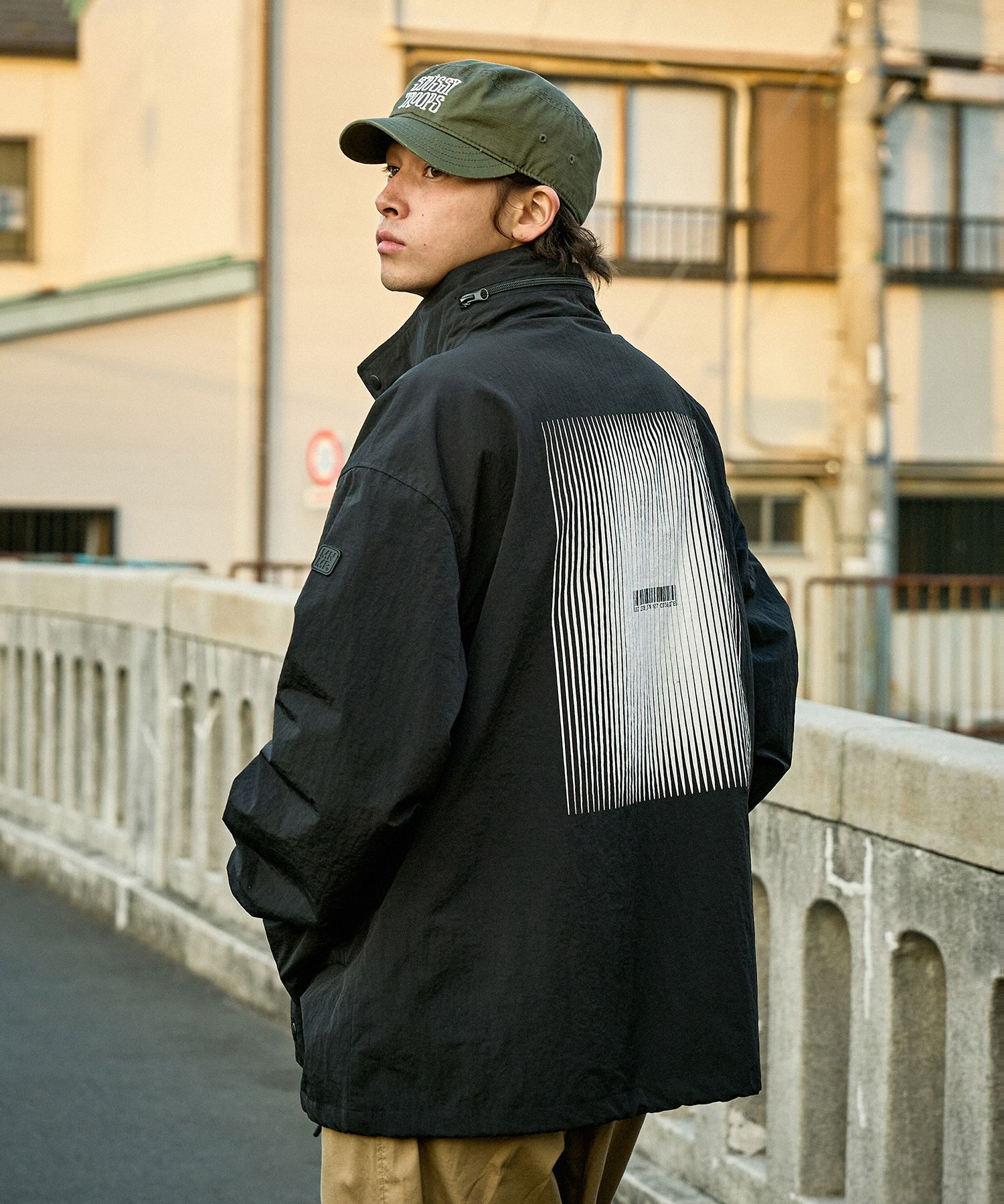 MUSINSA | MINIMALPROJECT Barcode Woven Coach Jacket MJK117 [Black]