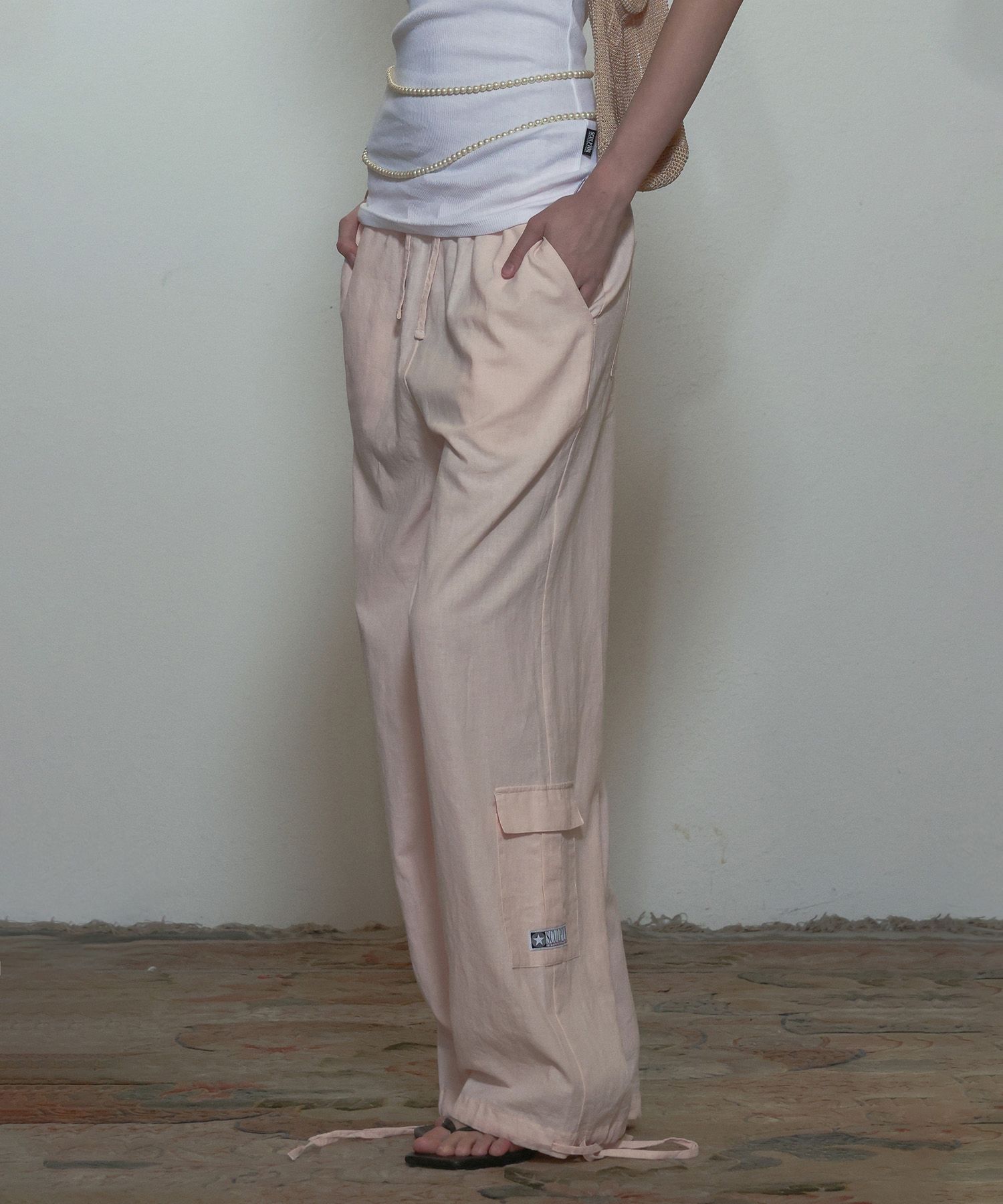 ★SCULPTOR★ Linen Cargo Jogger Pants Pink SC23S418PK MUSINSA | SCULPTOR Linen Cargo Jogger Pants Pink