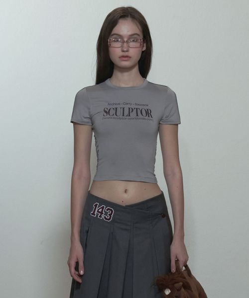 스컬프터(SCULPTOR) Beaded Layered Denim Pants Nonfade Gray