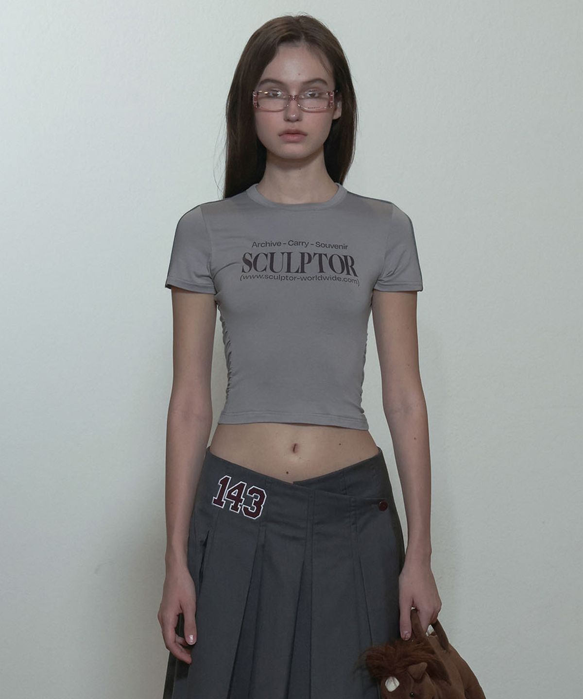 스컬프터(SCULPTOR) Sports Lettering Tee Gray