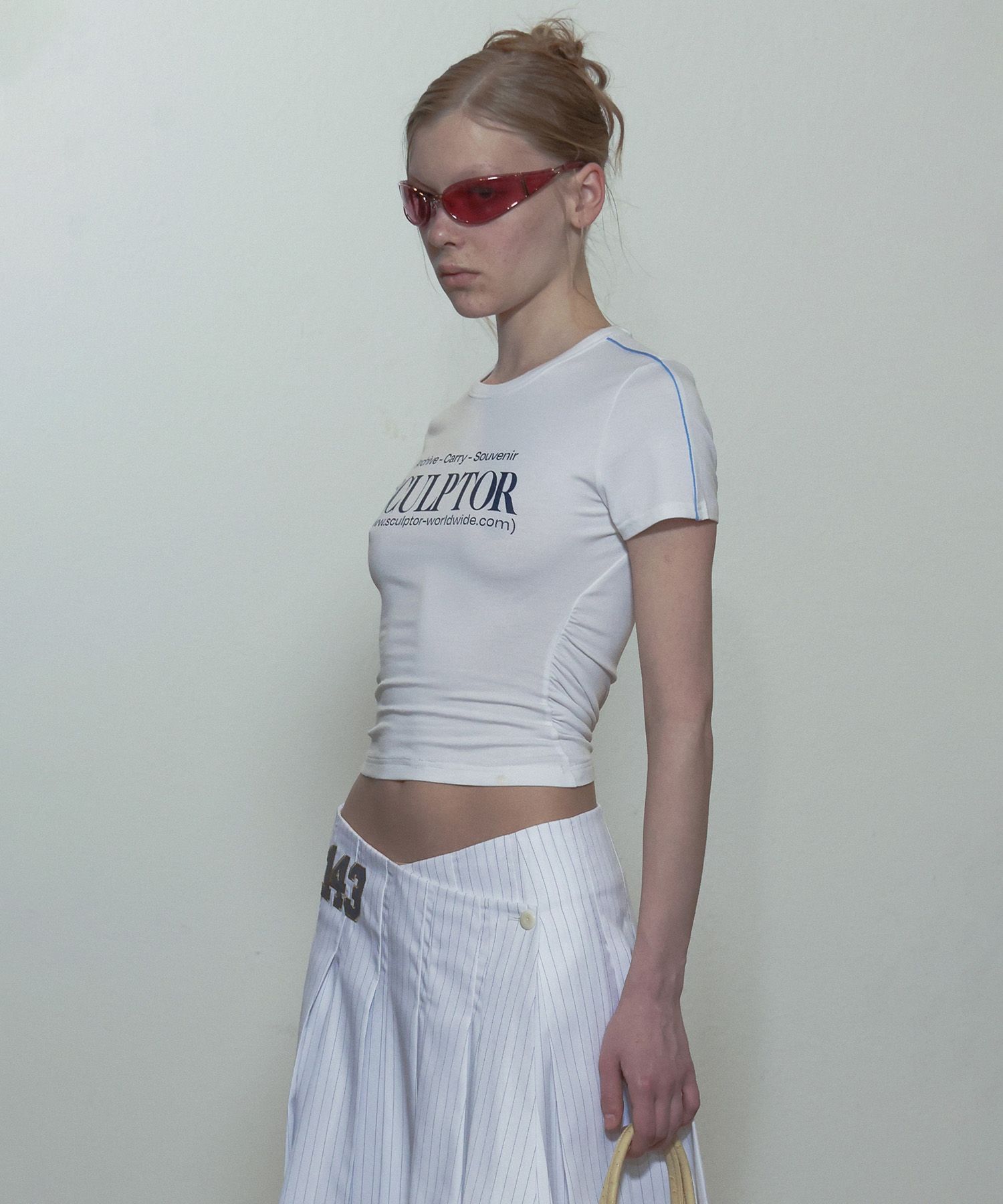 Tシャツ・カットソー [SCULPTOR] Sports Lettering Tee White SC24S271WH Sculptor Sports Lettering Tee White Shop Authentic at SASOM