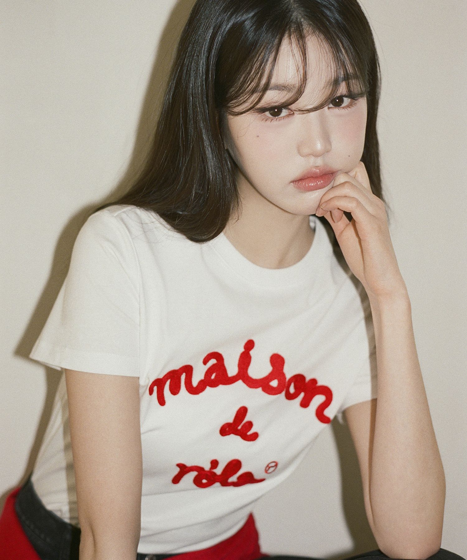 MUSINSA | ROLAROLA MAISON DE ROLA EMBROIDERY T-SHIRT WHITE