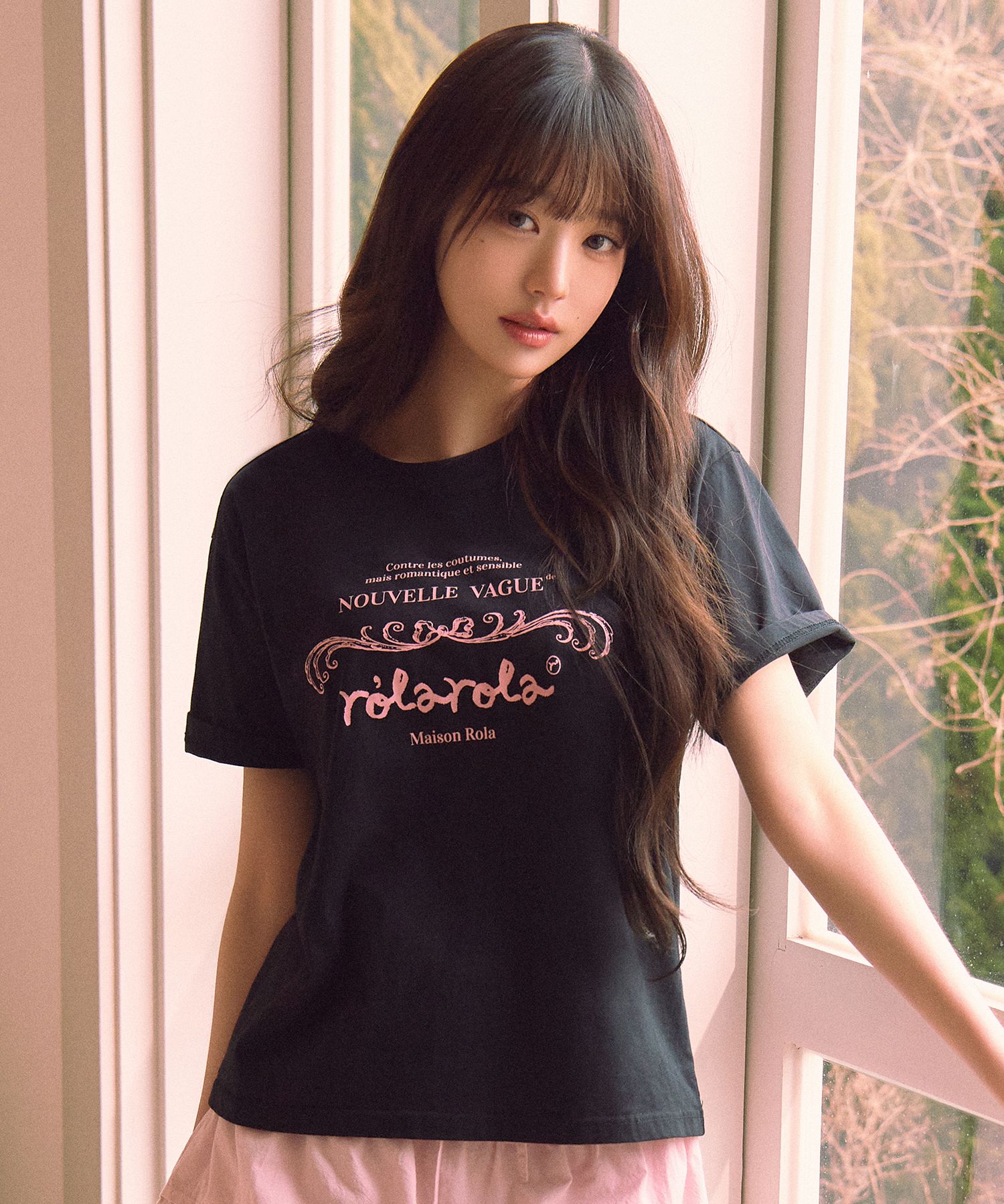 【ROLAROLA】VINTAGE NOUVELLE LOGO HALF Tシャツ4色◆送料込 MUSINSA公式 | ROLAROLA VINTAGE NOUVELLE LOGO HALF T-SHIRT BLACK