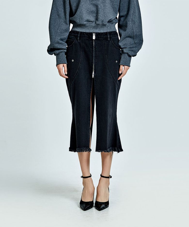 Tunnel Lining Mid Skirt - Black(woman)