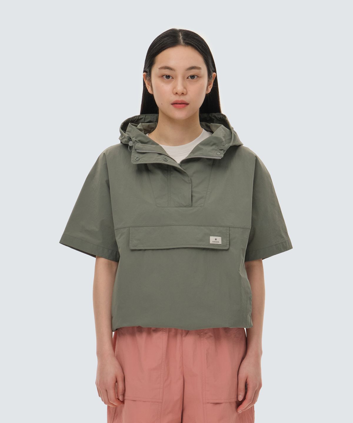 스노우피크 어패럴(SNOWPEAK APPAREL) 타슬란 여성 우븐 반팔 아노락 Olive (S24MWLAN51)