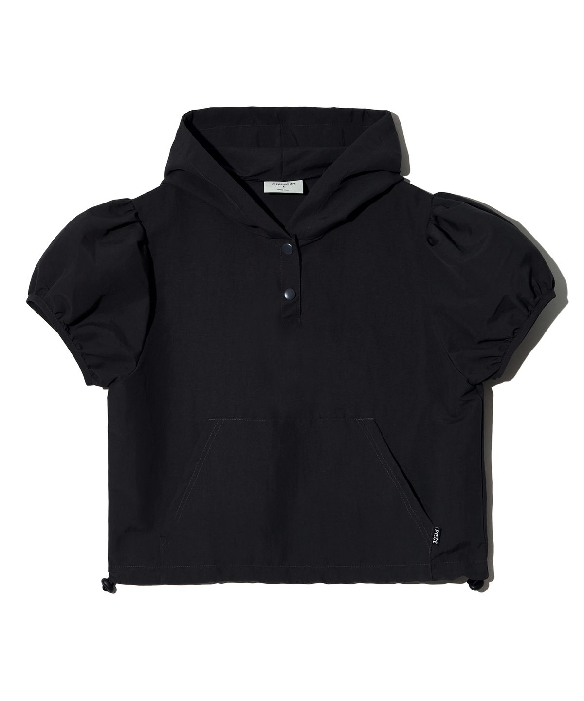 피스메이커(PIECE MAKER) NYLON PUFF SLEEVE HOODIE (BLACK)