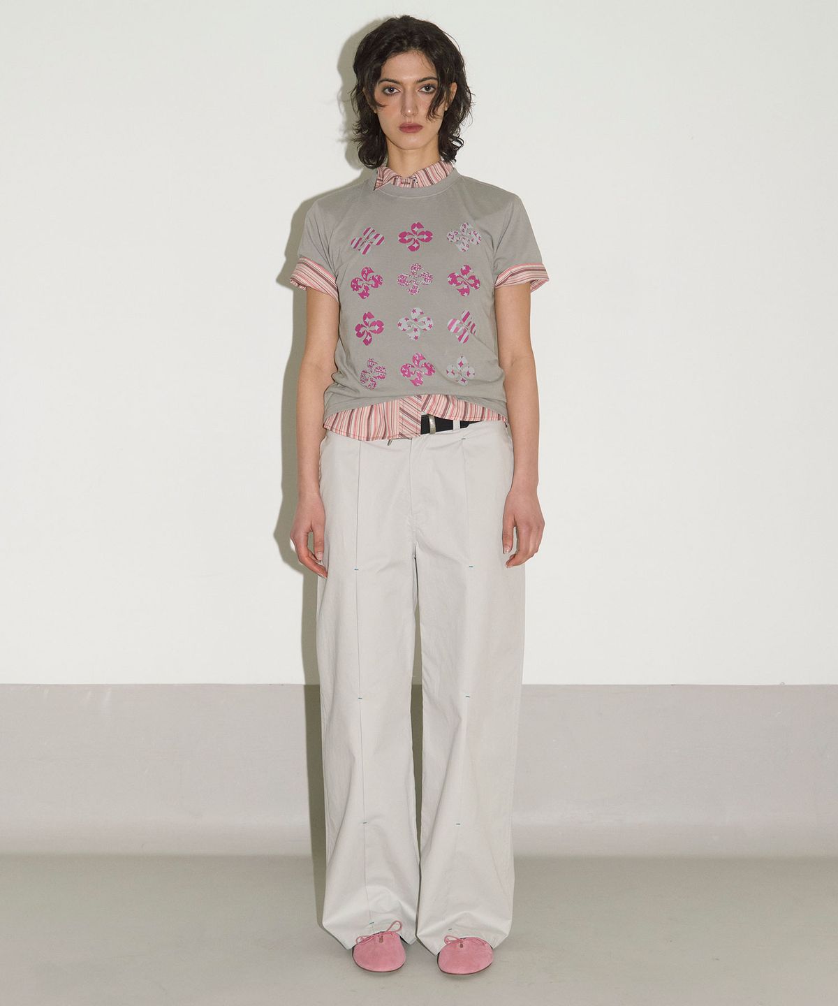 헤레틱(HERETIC) HERETIC PINTUCK COTTON PANTS / light grey