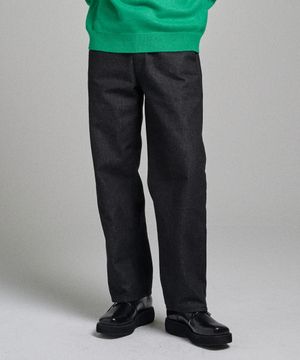 세미 와이드 데님 팬츠 (블랙)