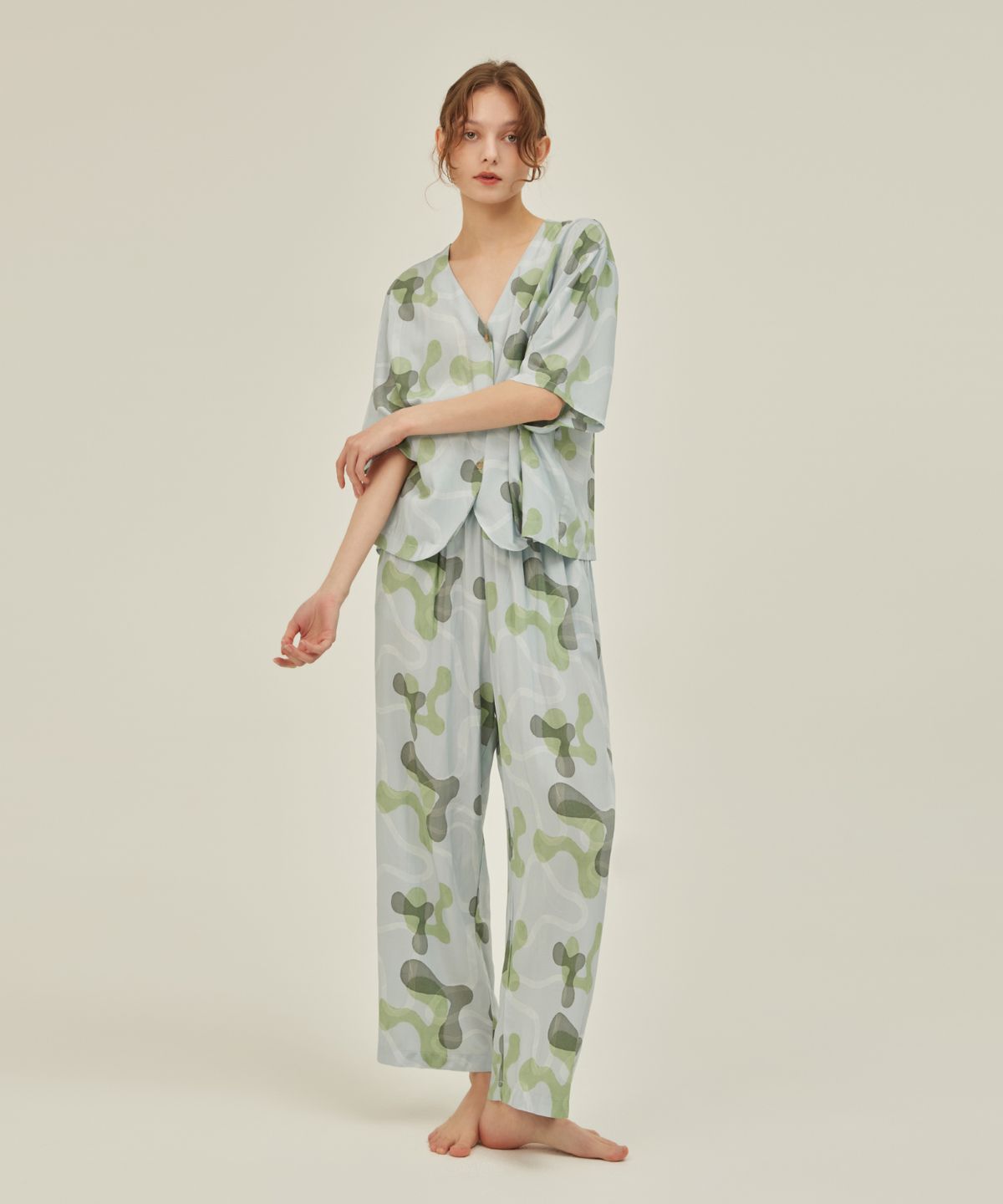 아템포(ATEMPO) COZY ROUND PAJAMA SET_arc blue