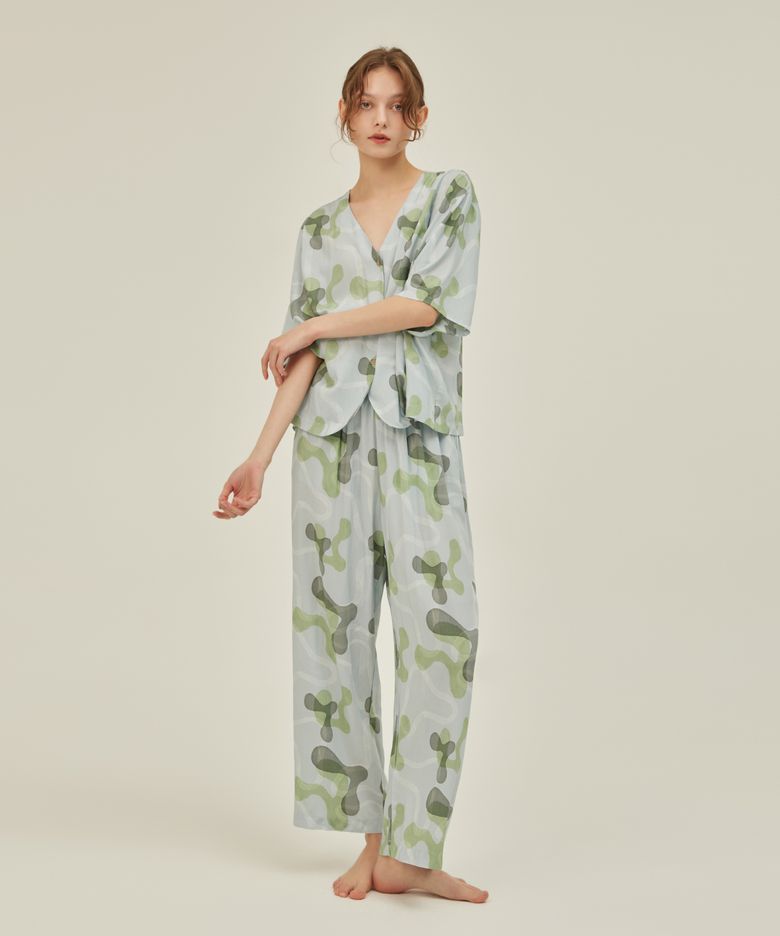 COZY ROUND PAJAMA SET_arc blue