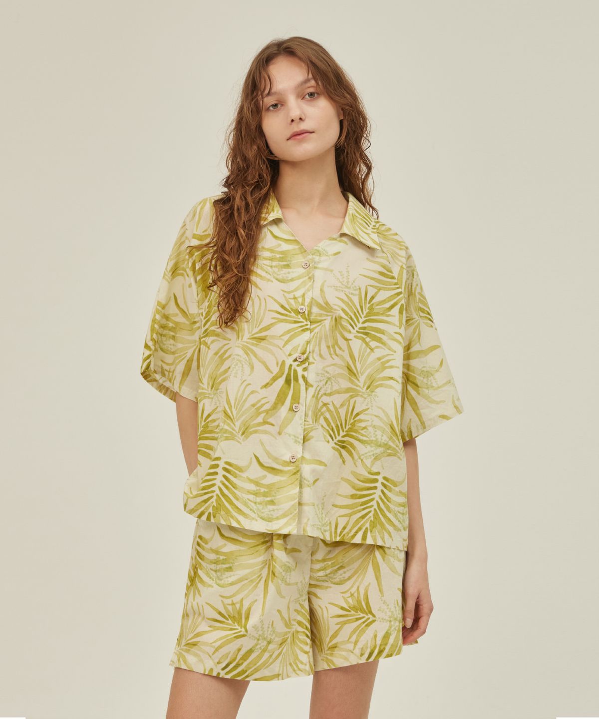 아템포(ATEMPO) BALI V-NECK PAJAMA SET_lime green