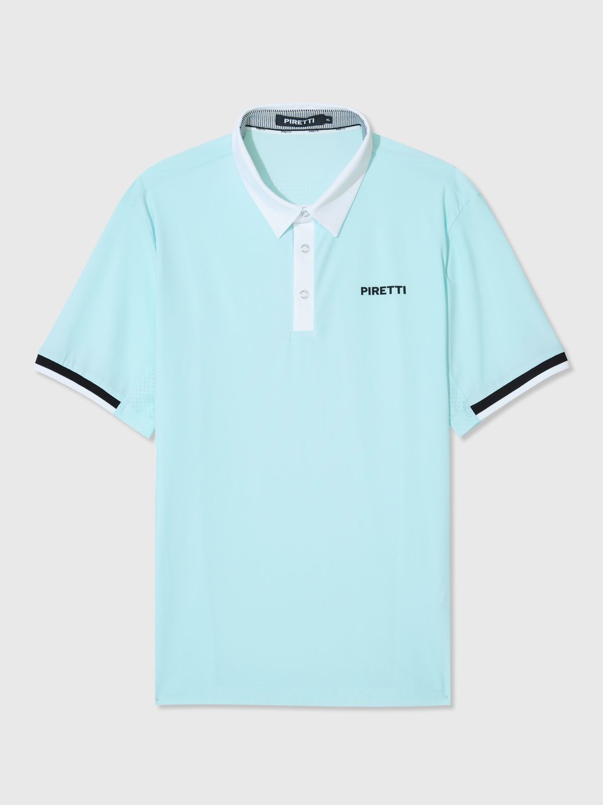 피레티(PIRETTI) 사보나 칼라 포인트 펀칭 폴로 티셔츠 M_Light Blue
