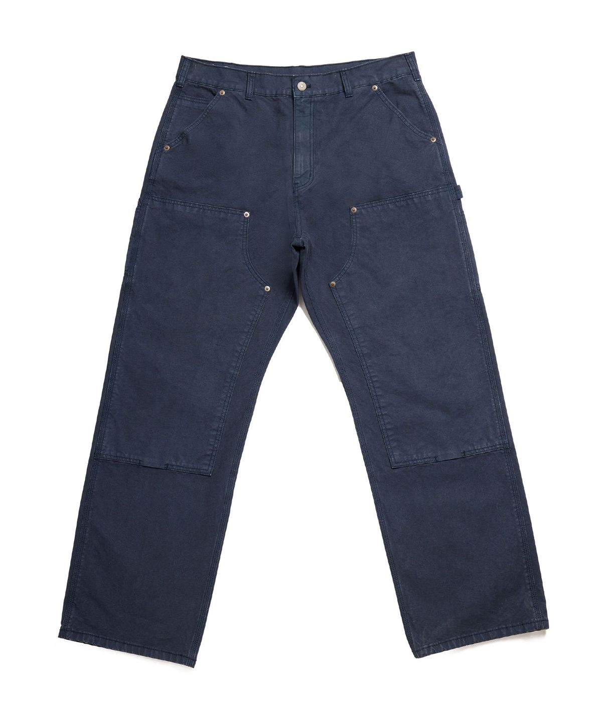 공백(GONGBAEK) Relaxed Dyeing Double Knee Cotton Pants_Vintage Navy