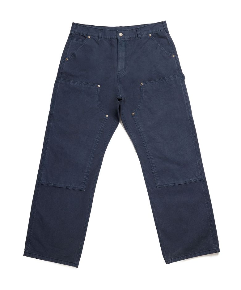 Relaxed Dyeing Double Knee Cotton Pants_Vintage Navy