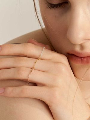 [Ir242]Square Chain Silver Ring