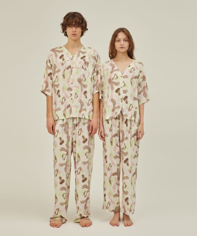 COZY PAJAMA COUPLE SET_arc beige